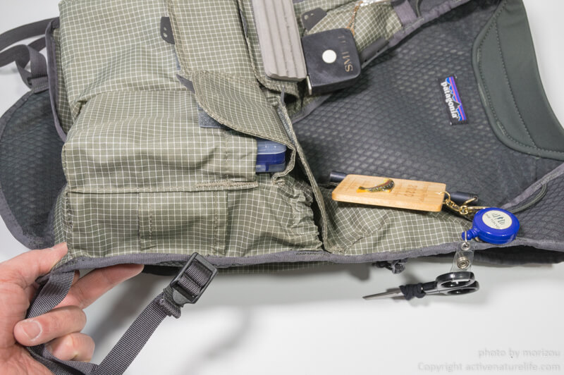 フィッシングベスト｜パタゴニアのハイブリッドパックベストは渓流釣り