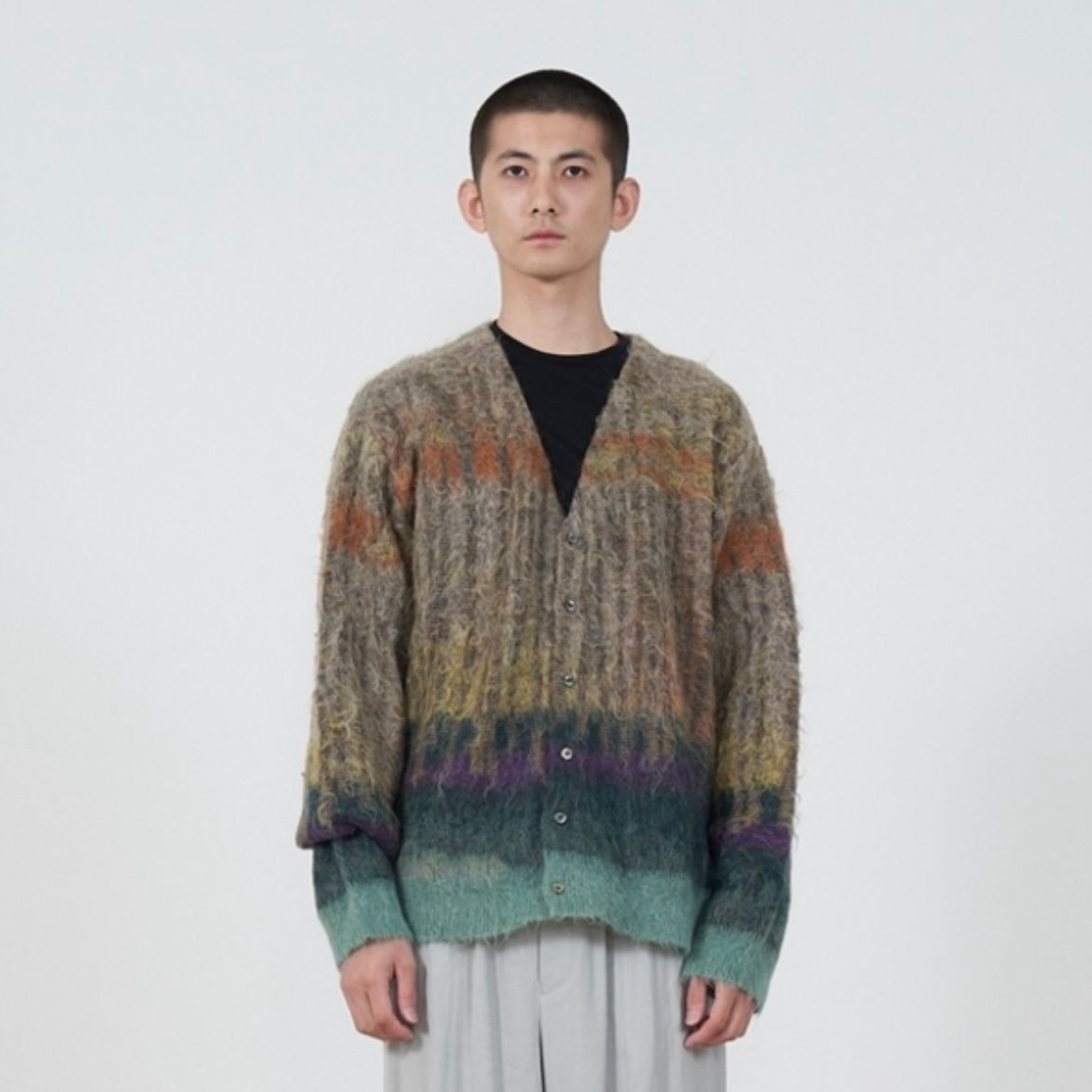 YOKE - 【残りわずか】Tree Jaquard Mohair Buttoned Cardigan