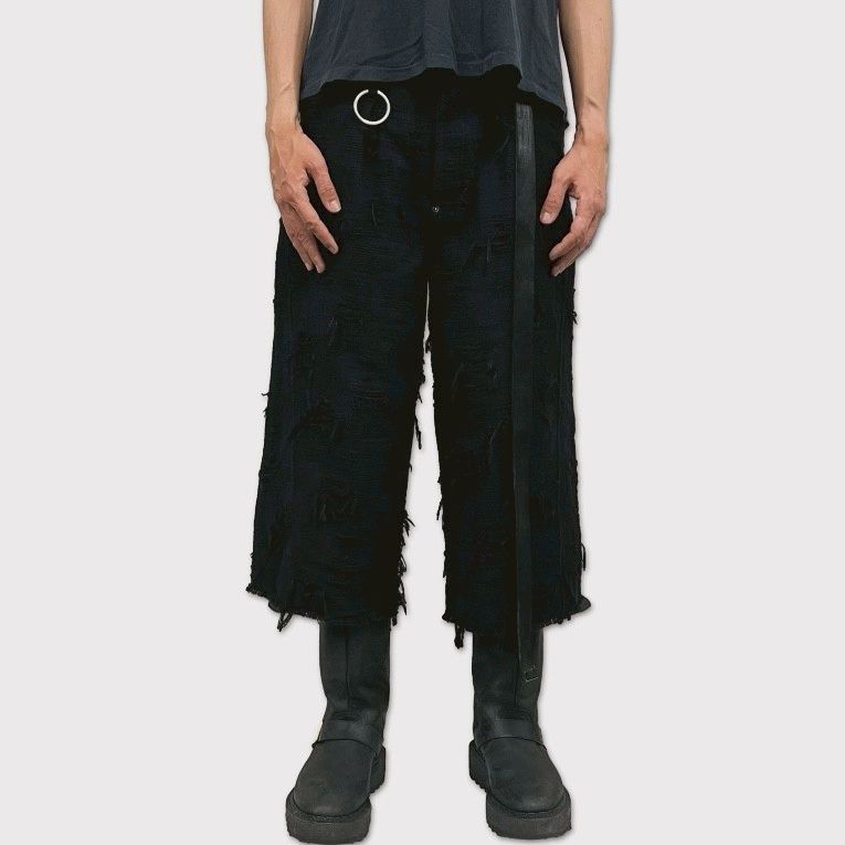 MINUS - 【残り一点】Cut Off Heavy Short Boro Crust(NOIR) | ACRMTSM