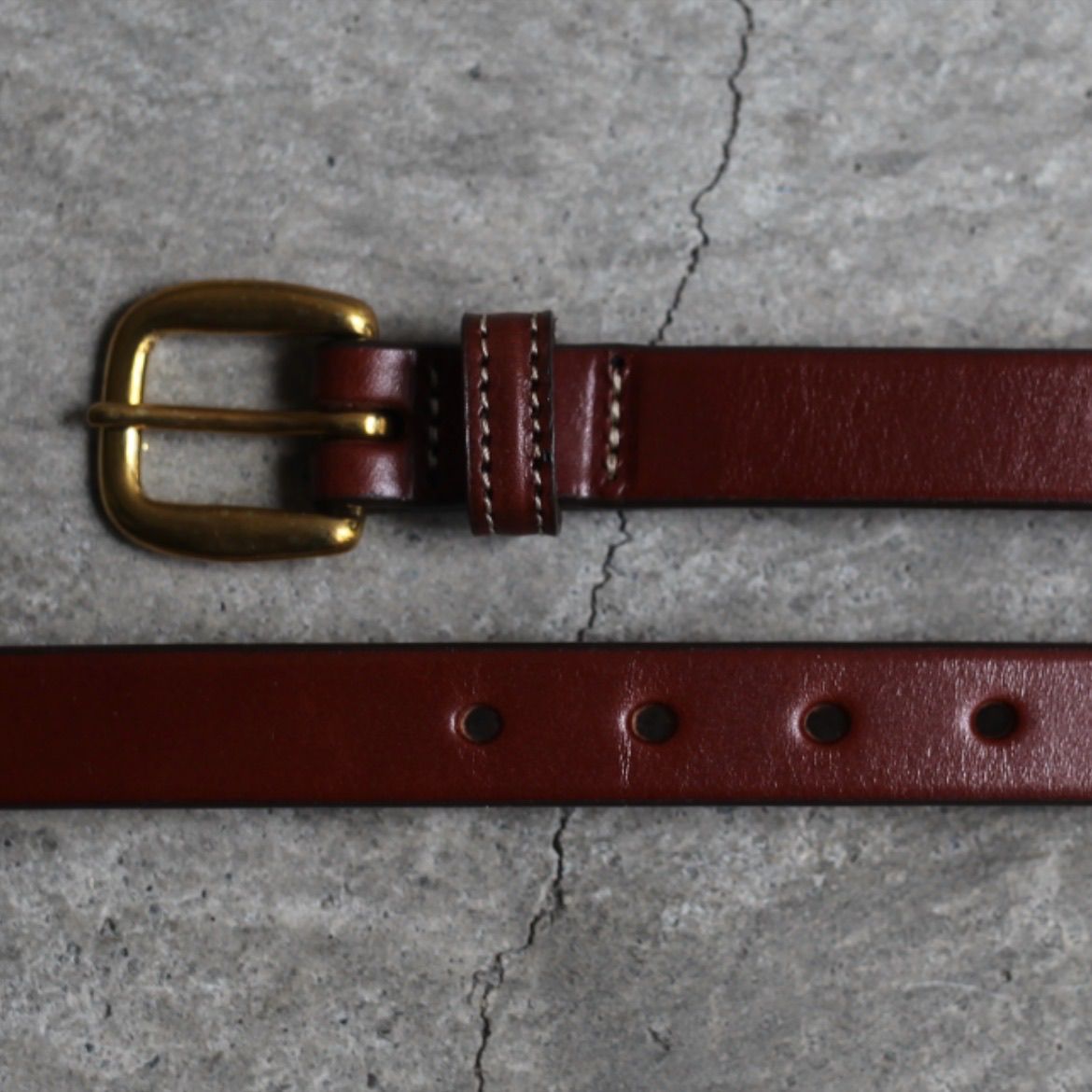 TORY LEATHER - 【残りわずか】Stitched Pattern Belt(OAKBARK×BRASS