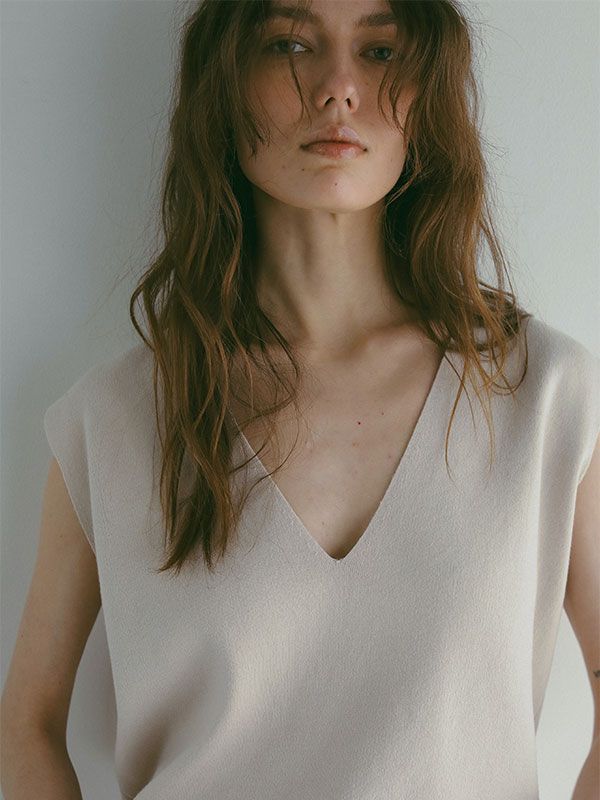 ETRE TOKYO - コットンシルクスリーブレスニットプルオーバー - IVORY