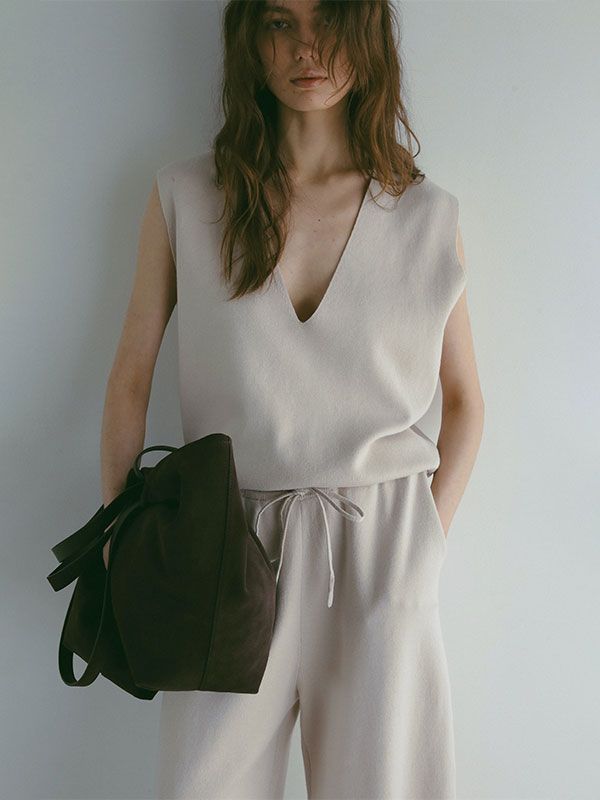 ETRE TOKYO - コットンシルクスリーブレスニットプルオーバー - IVORY