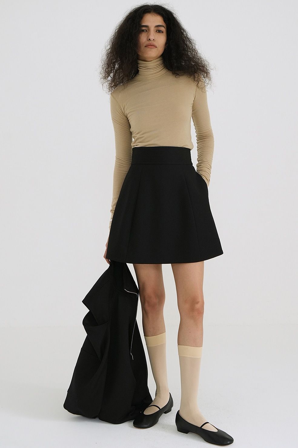 ANDMARY アンドマリー Anna check skirt ブラック M 【公式通販】