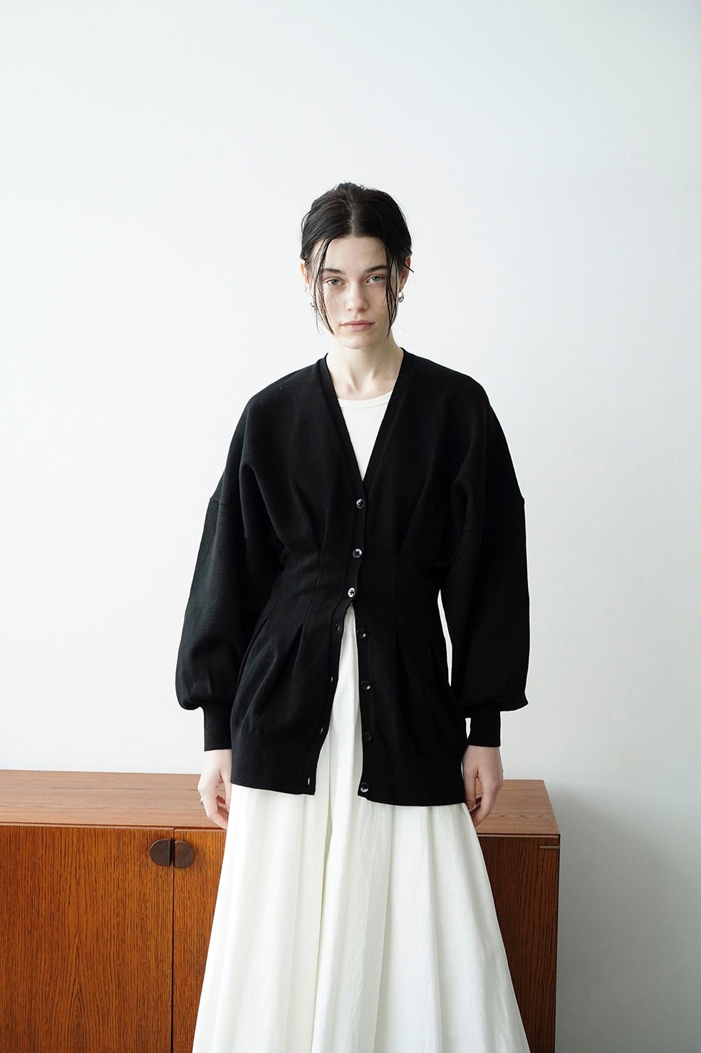 CLANE - ウエスト シェイプ ドルマン カーディガン - WAIST SHAPE