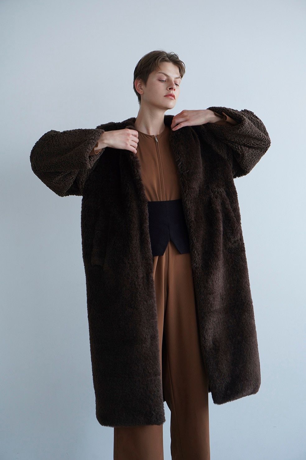 CLANE - ミックス ファー コクーン コート - MIX FUR COCOON COAT