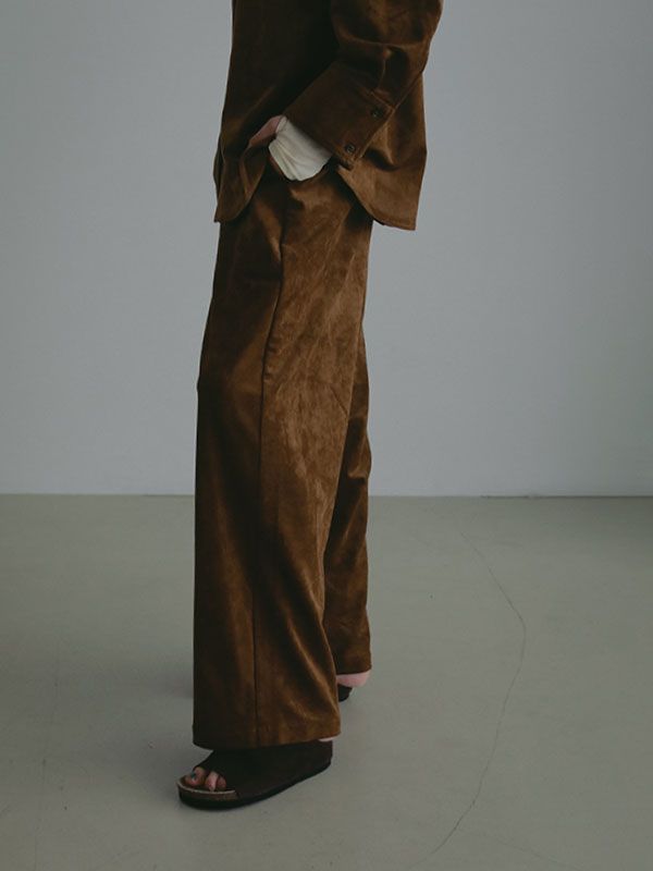 ETRE TOKYO - フェイクスウェードリラクシーパンツ (CAMEL) | ADDICT