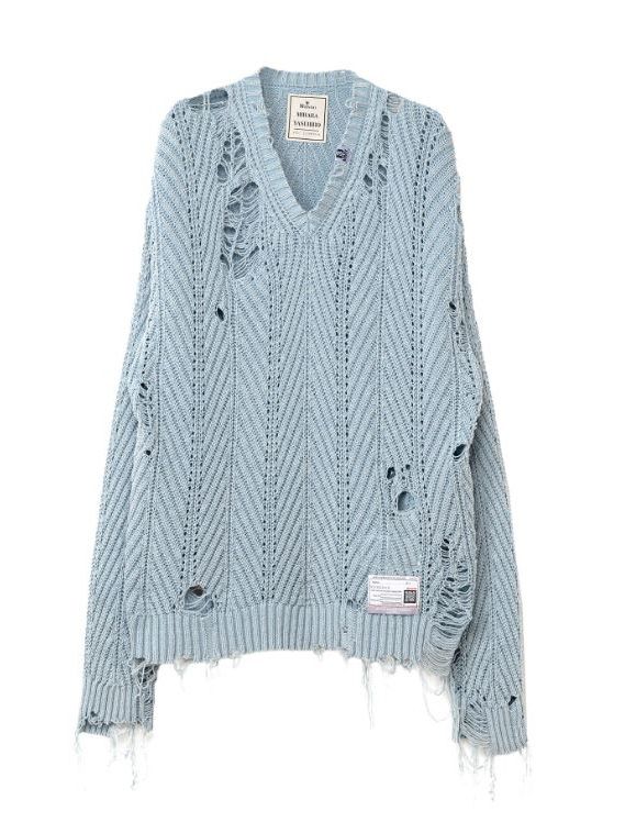 Maison MIHARA YASUHIRO - ブリーチド ニットプルオーバー - Bleached
