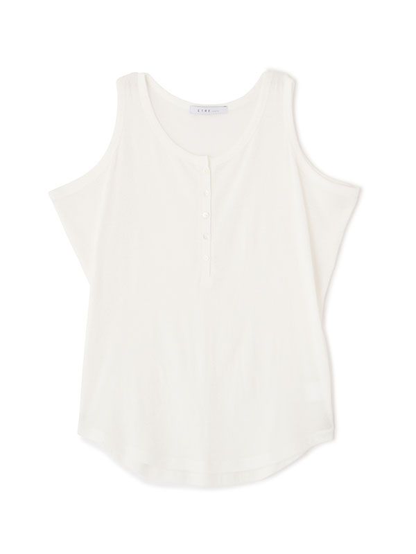 ETRE TOKYO - ヘンリーネックエアリータンクトップ WHITE | ADDICT WEB