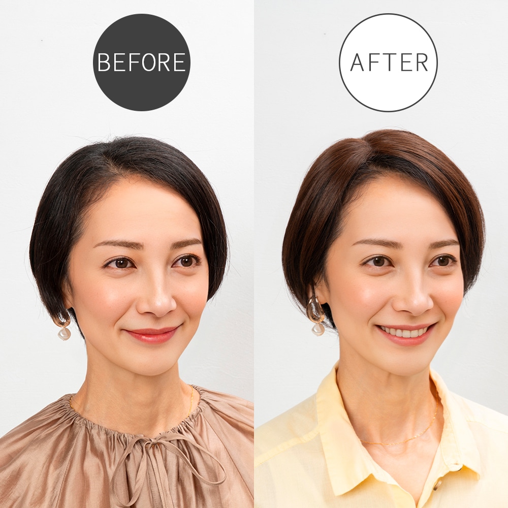 部分ウィッグ】総手植え ナチュラル ［マットブラウン］ふわリッチ