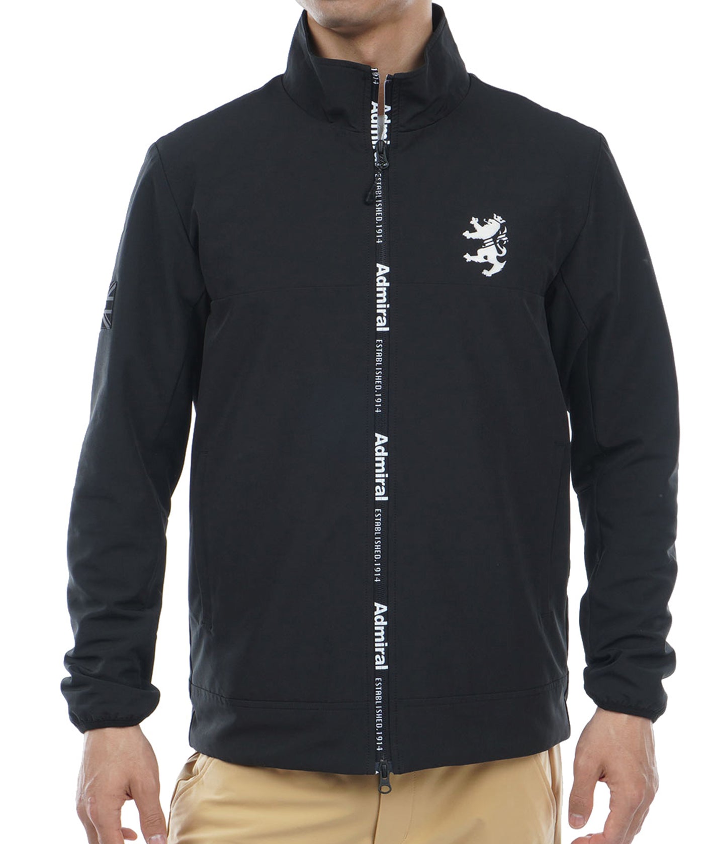 Admiral ADMA360 ゴルフジャケット M ブラック プリントファスナー