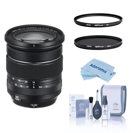 Fujifilm XF 16-80mm f/4.0 R OIS WR Lens, Bundle w/Tiffen 72mm UV