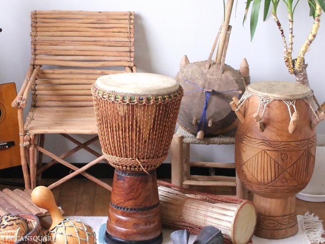 アフリカンスクエアー / マリトーキングドラムtamani 皮ひも 30cm