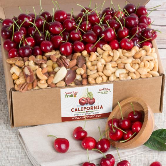 Dark Sweet Cherries and Nuts Gift Box - AB0006 | A Gift Inside
