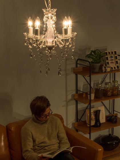 5灯シャンデリア Juera(ジュエラ)シェード無し | 家具・インテリア通販