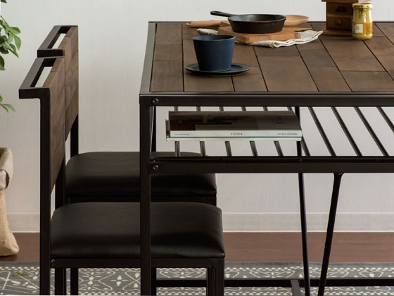 4人用 ヴィンテージウッド ダイニングテーブル Zigt〔ジグト〕 長方形