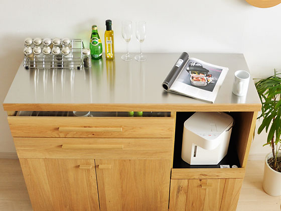 けん】キッチンカウンター 食器棚北欧風 東馬 大川家具 OCTA120 オクタ