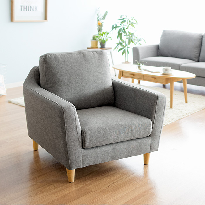 1人掛けソファ パーソナルチェア ポケットコイル 天然木脚 LAURU