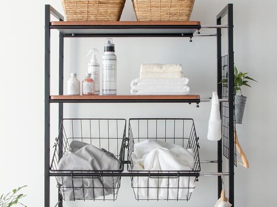 伸縮ランドリーラック FELICIA (フェリシア) カゴタイプ | 家具