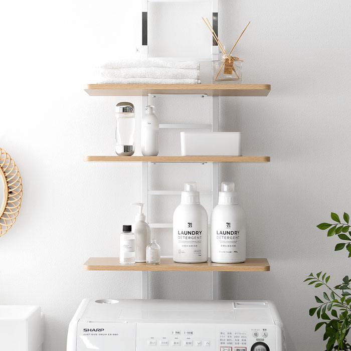 突っ張り式ランドリーラック Steach(スティーチ)棚板3枚タイプ | 家具
