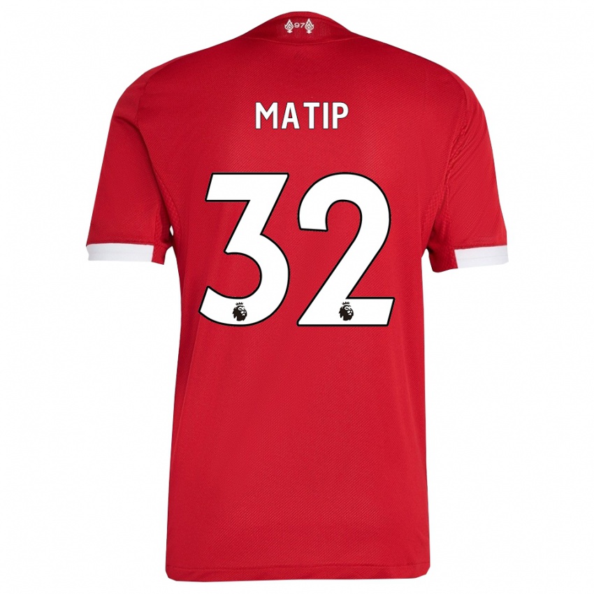 メンズジョエル・マティプ#32レッド ホワイトホームシャツ2025/26