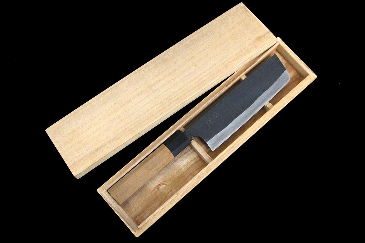 重房作 菜切包丁 五寸半 黒打 桐箱付 KN02-A7842-2L4 | 木屋 | 包丁