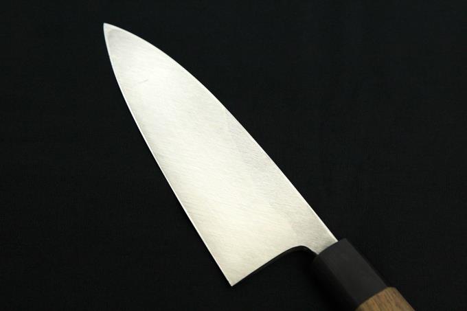 出刃包丁 五寸 霞 白三鋼 水牛ウォールナット八角柄 箱付 【O243