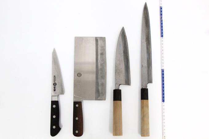 服部栄養専門学校 包丁4本セット ケース付 λA2676-2J10 | 堺刀司