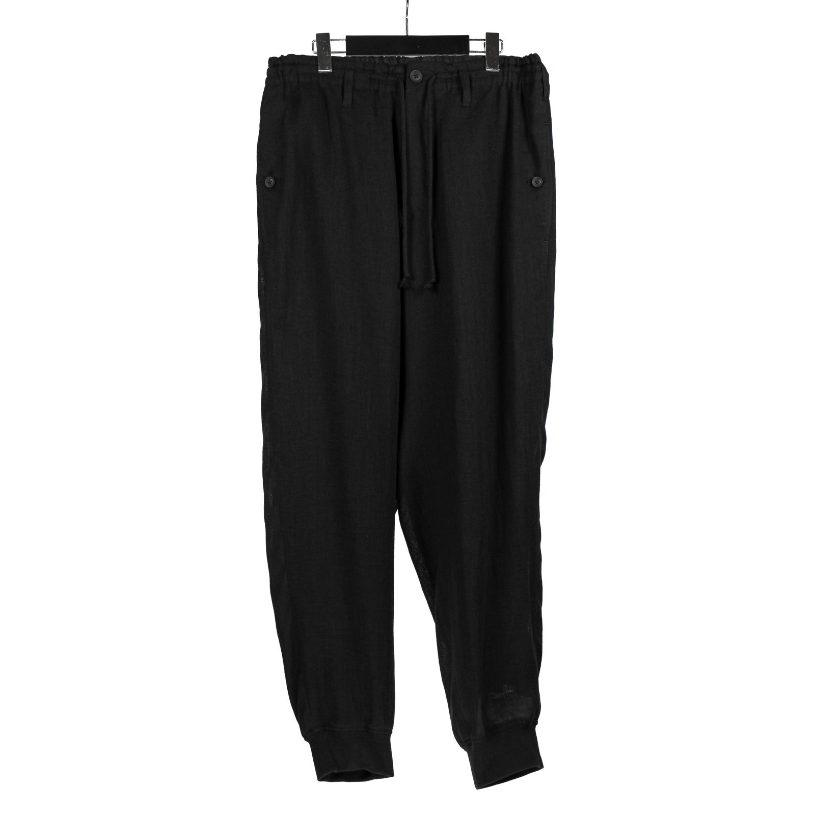 yohji yamamoto - pour homme | 脇リブパンツ (メンズ) / ブラック