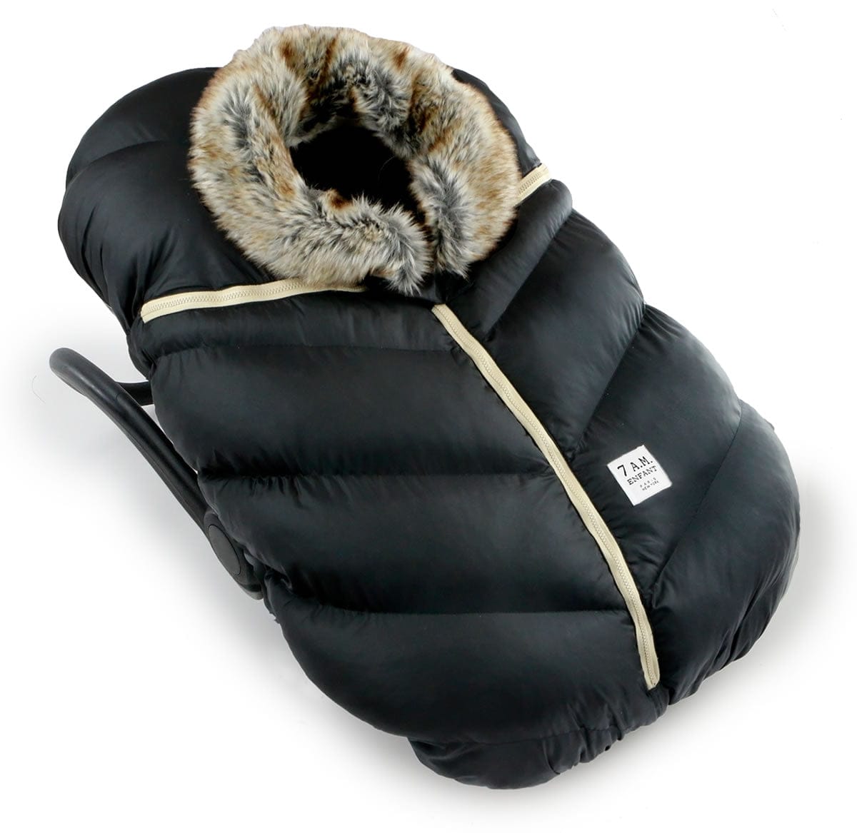 7AM Enfant Cocoon Car Seat Cover - Black Faux Fur – Albee Baby