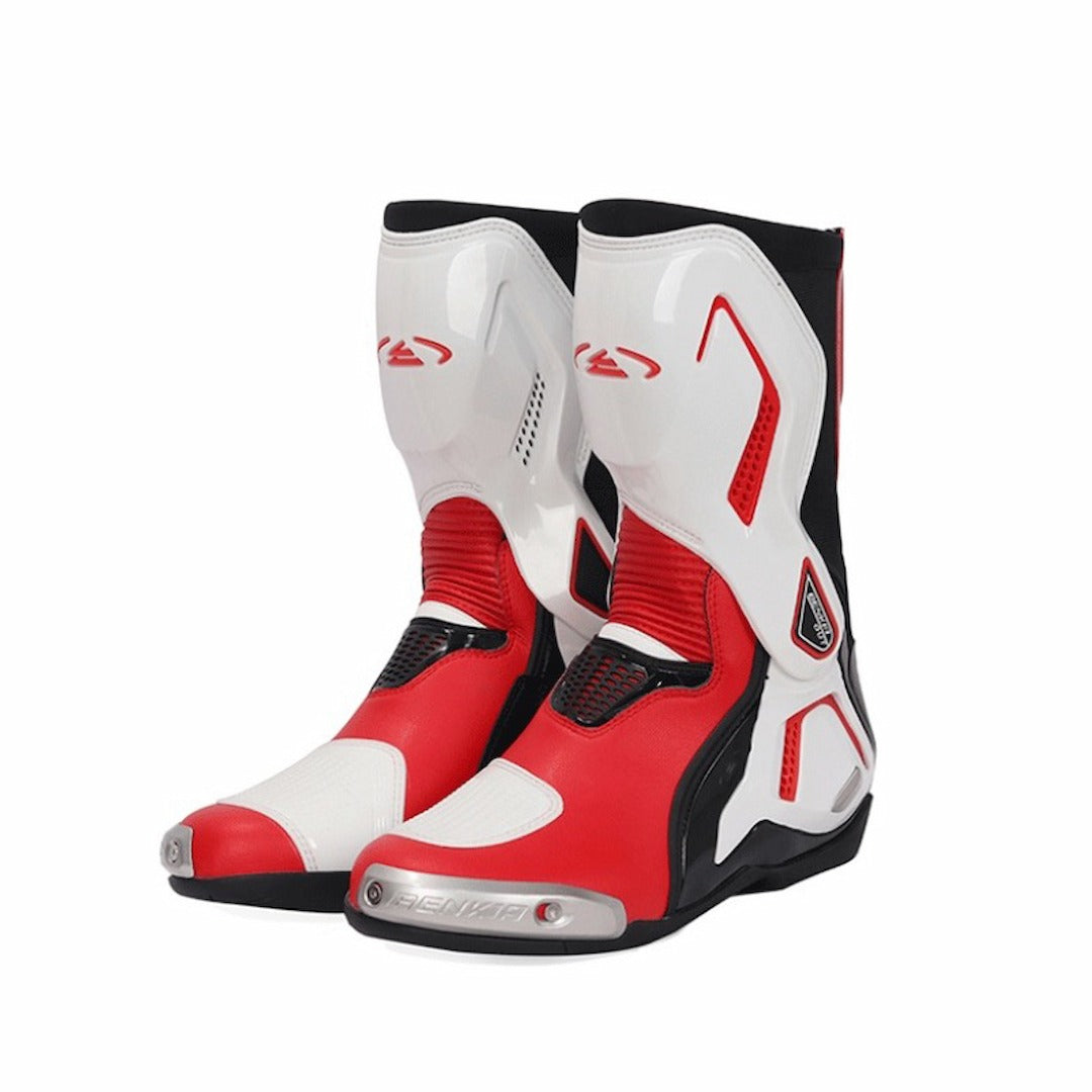 Allgoal White/Red Motorcycle Boots – ALLGOAL