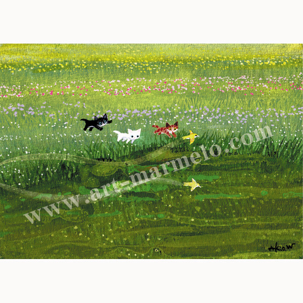 渡辺あきお「飛ぶ気持ち」 自筆サイン入り版画