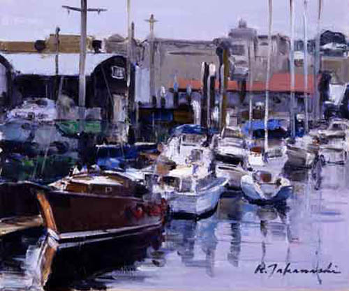 油彩のヨットハーバーです