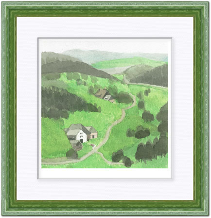 安野光雅 絵画(版画額装品/ジクレー) 黒い森/ドイツ 7307|アート