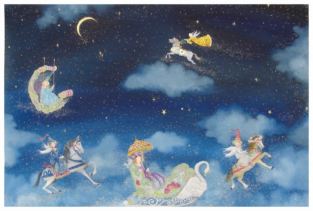 横山真弥 絵画(版画/アーカイバル) 星空のメリーゴーランド 4428