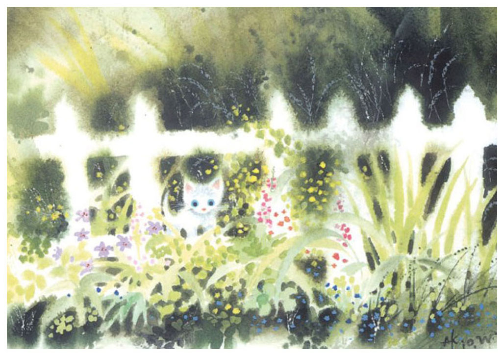 渡辺あきお 絵画(ダイヤモンド・スクリーニング) 野原のさんぽ 4835