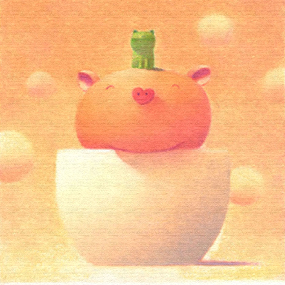 渡辺宏 絵画 (版画/キャンバスジクレー) ずっと友達 6409|アート