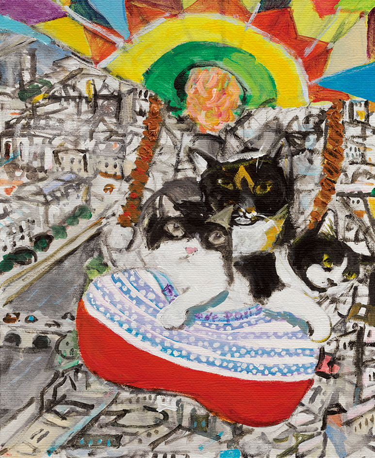 久下貴史 絵画 (版画/キャンバスジクレー) 恐れを知らない猫たちのパリ