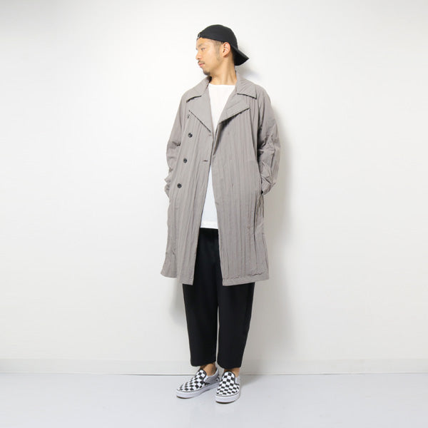 C/Nタイプライターワッシャー ダブルブレストロングコート - KAZUYUKI