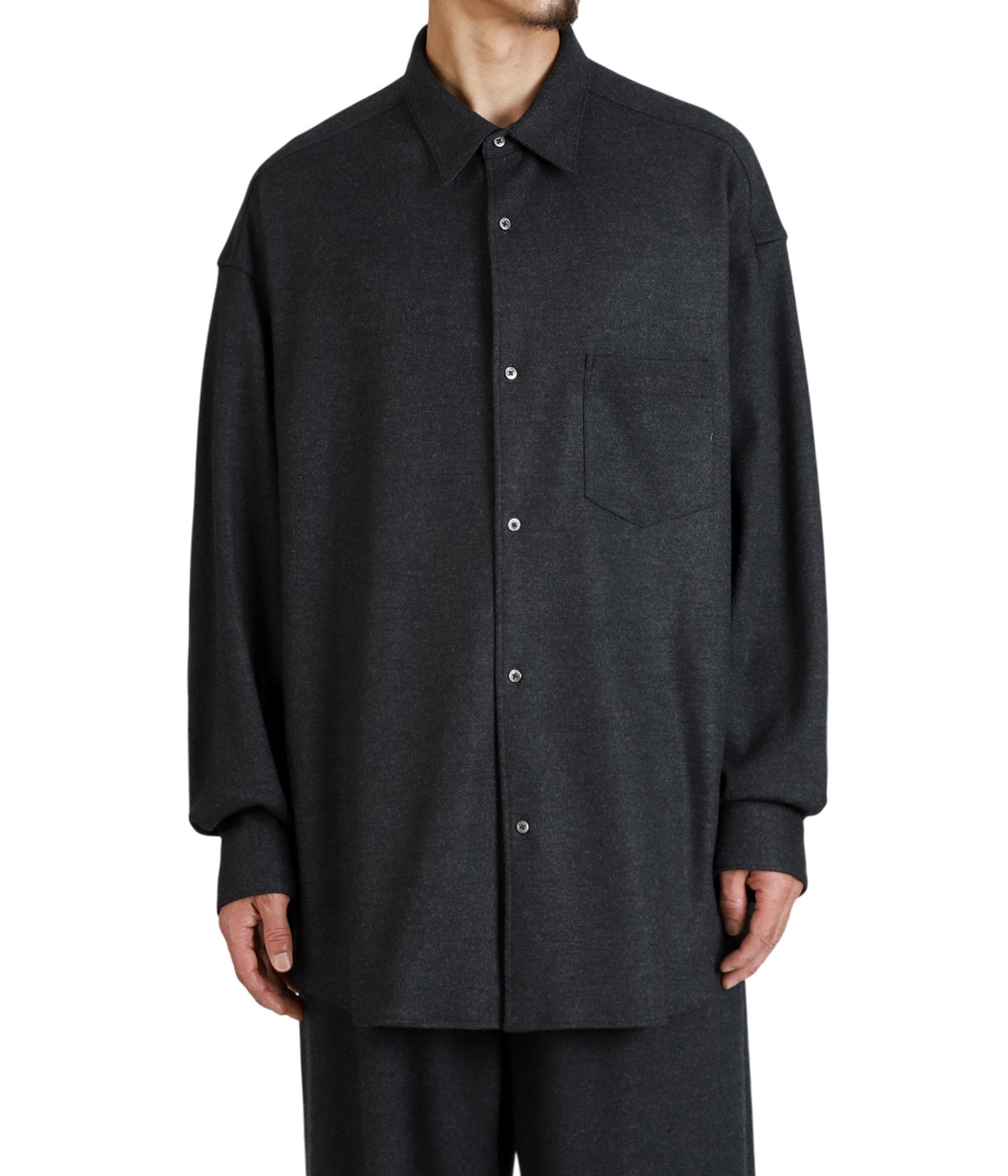 Wool Smooth Flannel Oversized Regular Collar Shirt | Graphpaper