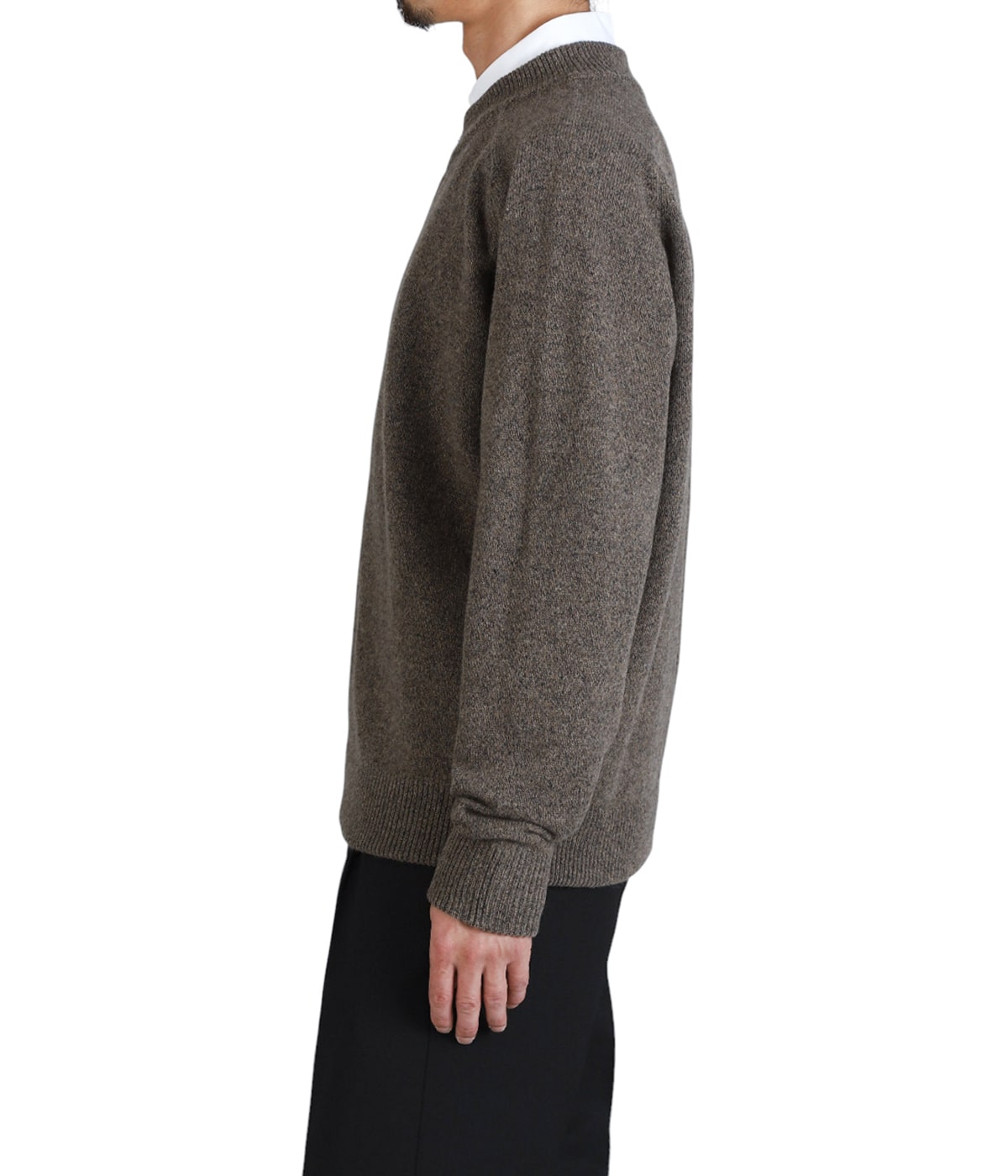 ZIP CREW NECK CARDIGAN -LAMS WOOL PLAIN KNITTED- | The CLASIK(ザ