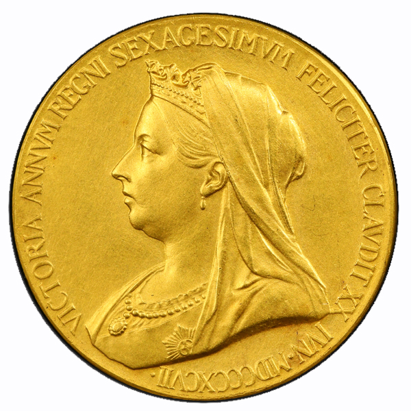 イギリス ヴィクトリア女王 ダイヤモンドジュビリー 1897年 金メダル