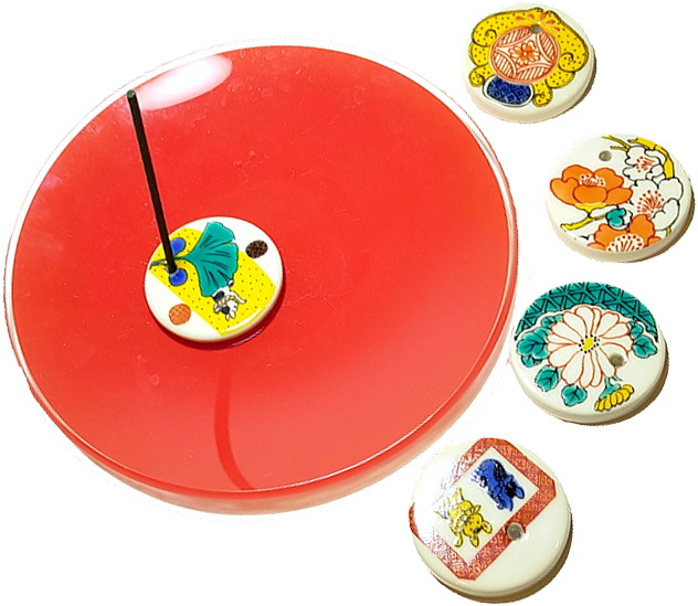 伝統工芸品-九谷焼・手書きデザインの香皿5種類