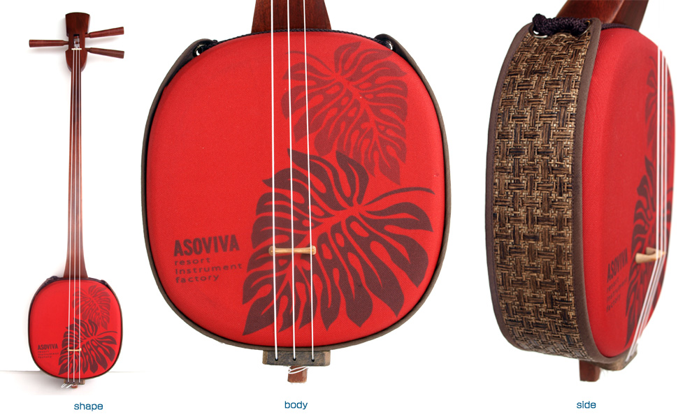 ASOVIVA 三線本体 葉のデザインスタンド付き ASOVIVA 三線本体 葉の