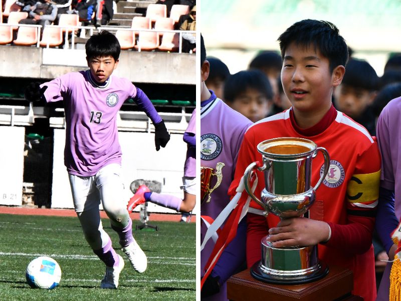 NTTカップ静岡県U-12サッカーで初優勝した藤枝東FCのFW中島広翔とGK