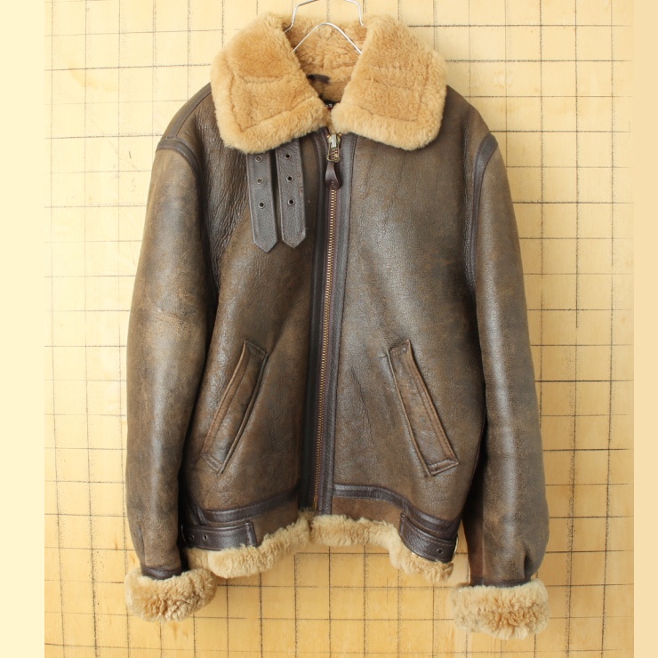 USA製 Schott ショット B-3フライトジャケット リアルムートン 38