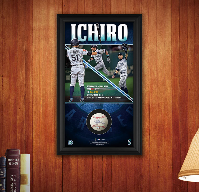 イチロー引退記念】直筆サインボール 特製フレームボックス入り豪華