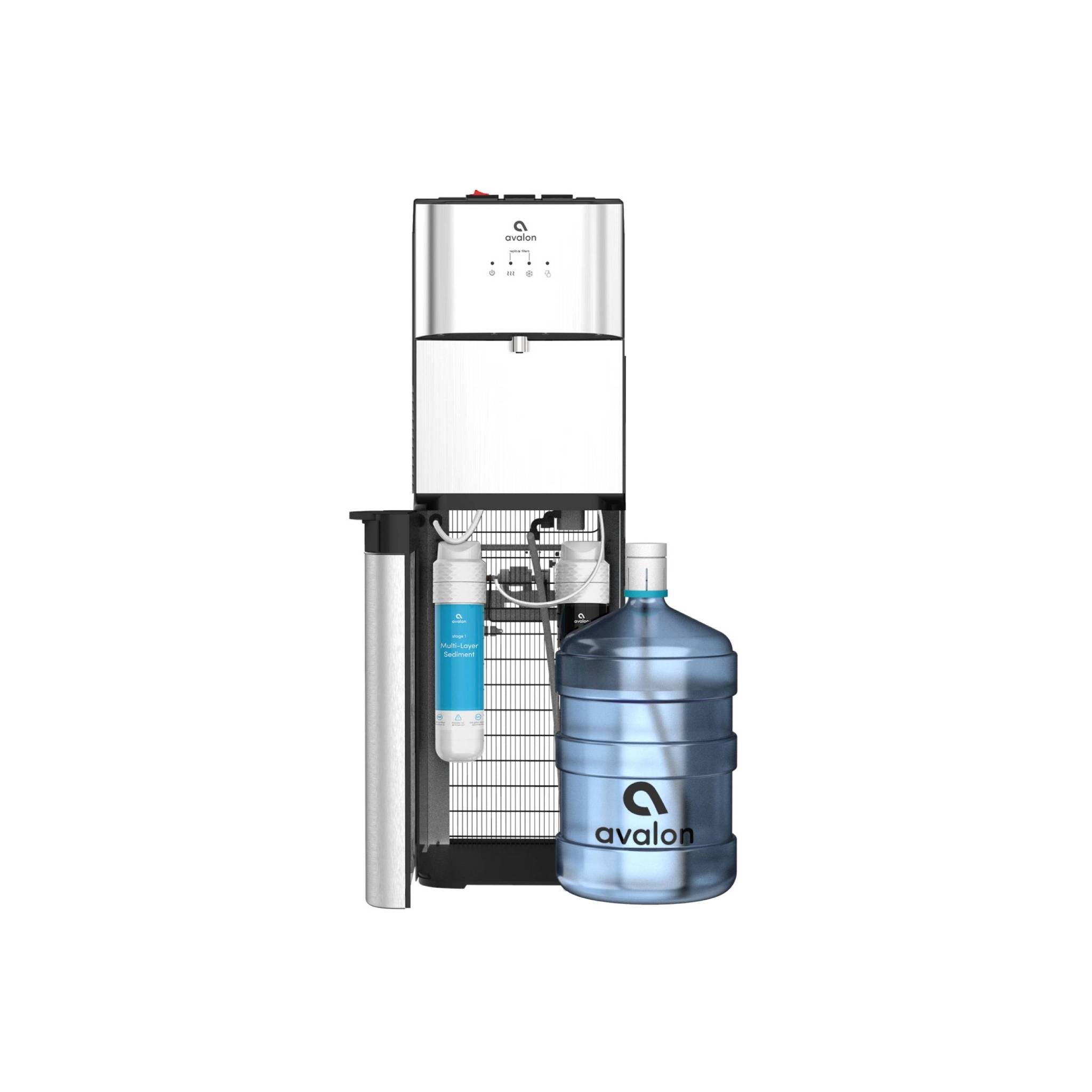 Avalon A3F stainless bottleless water cooler with hot, cold, room