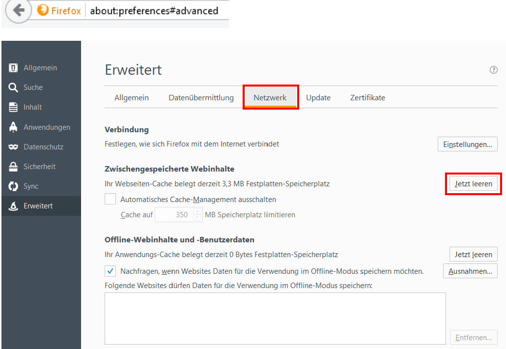 Browsereinstellungen