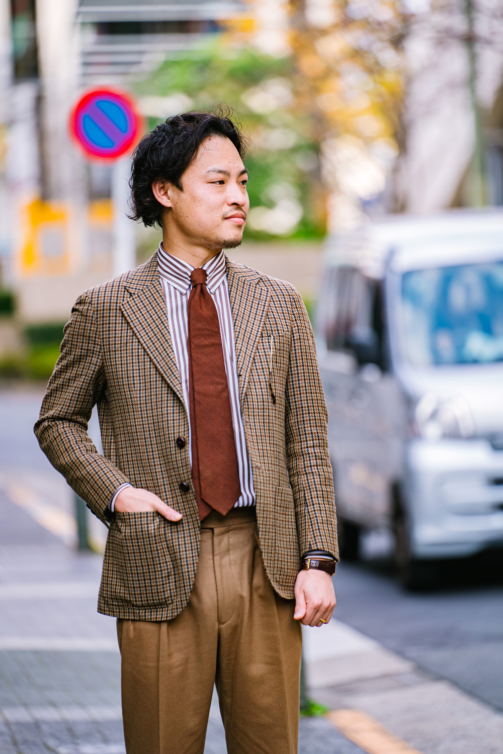 トレンドでもあるカントリー調なガンクラブチェックのジャケット。個人