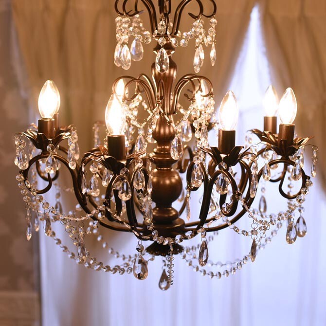 フランスアンティーク プチシャンデリア ペンダントランプ(灯具一式付